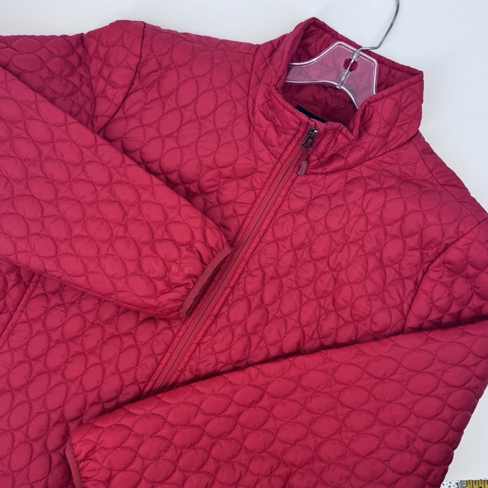 Lands' End Red Quilted Jacket XL‎ 18 PrimaLoft Lightweight Puffer Coat Full Zip